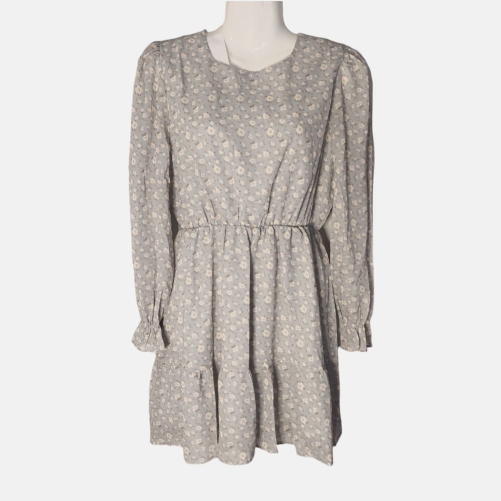 Long-Sleeve Floral Print Dress NWT